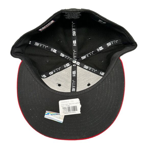 New Era Cincinnati Reds 59Fifty Fitted Black/Red Hat Men's 7 5/8 - Picture 6 of 7